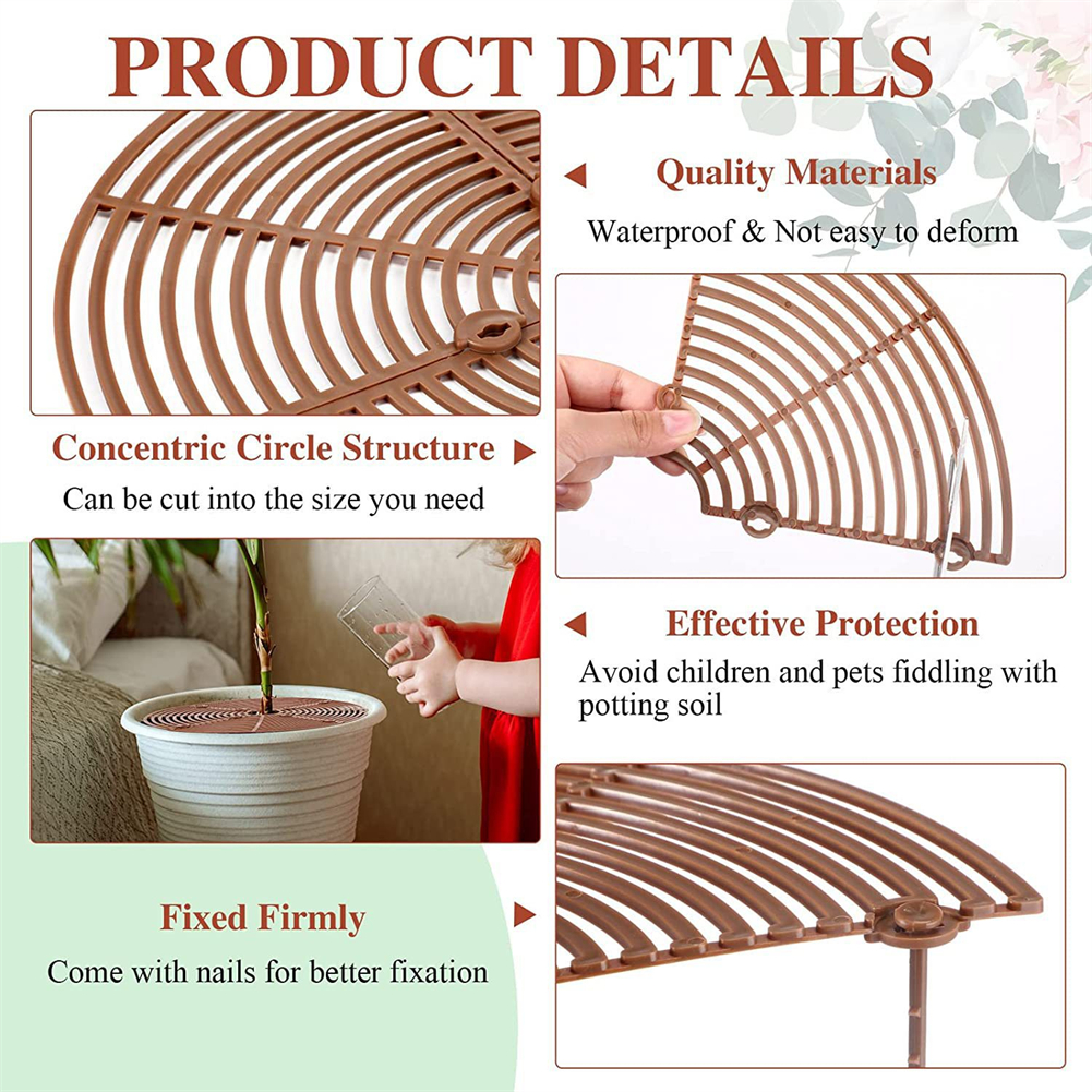 Flower Pot Cover Square Round Flowerpot Grid Baby Safety Soil Guard