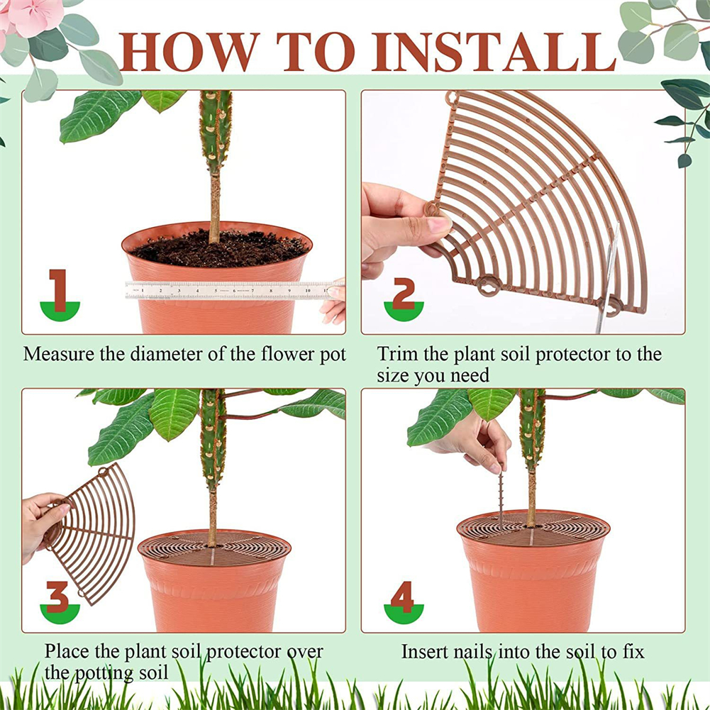 Flower Pot Cover Square Round Flowerpot Grid Baby Safety Soil Guard