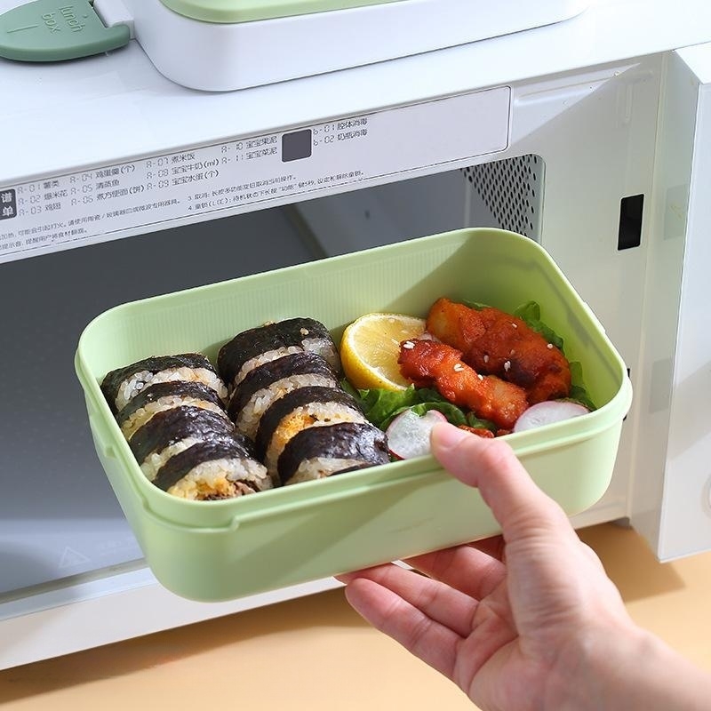 Double-layer Lunch Box, Square Divided Microwave Oven Bento Box, Leakproof  Food Container, For Teenagers And Workers At School,canteen, Back School -  Temu