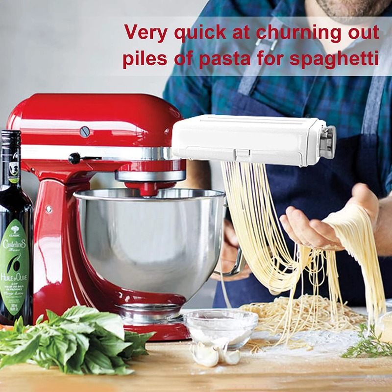 Pasta Attachment Fit KitchenAid Stand Mixer Spaghetti Fettuccine Cutting  Roller