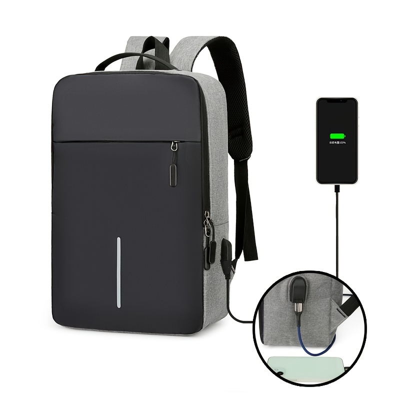 Large Capacity Casual Backpack With Usb Charging Port Travel - Temu