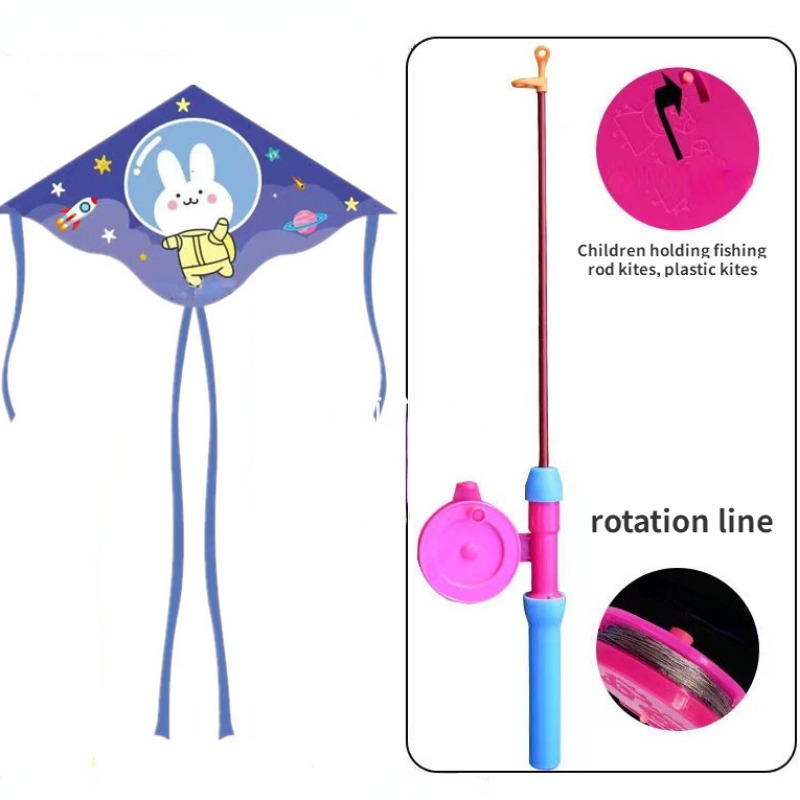 Children's Kite Flying Toy With Handle Line Tear Resistant - Temu