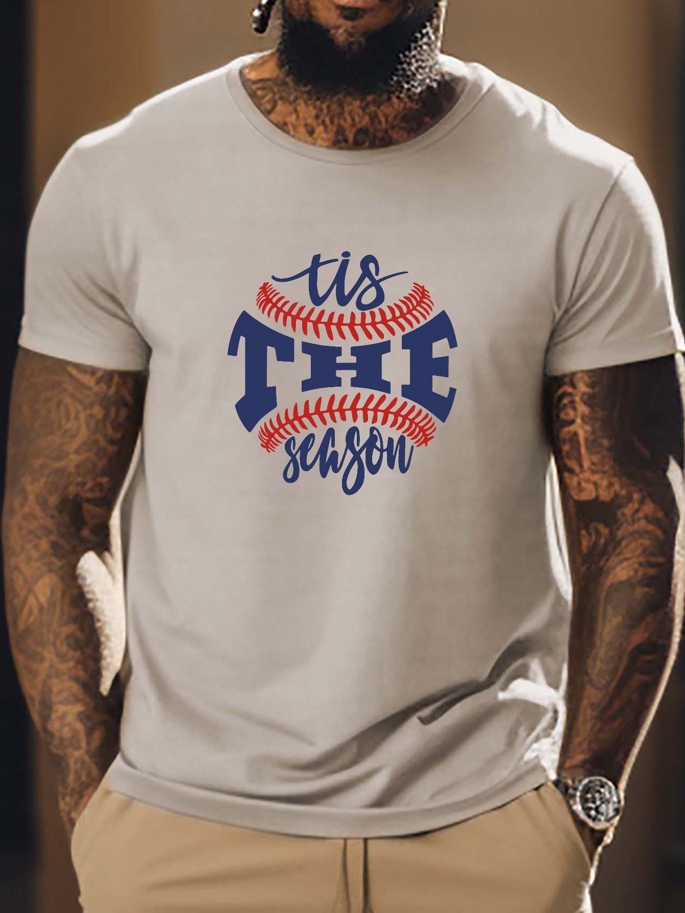 Camiseta Hombre B isbol Estampado Gr fico