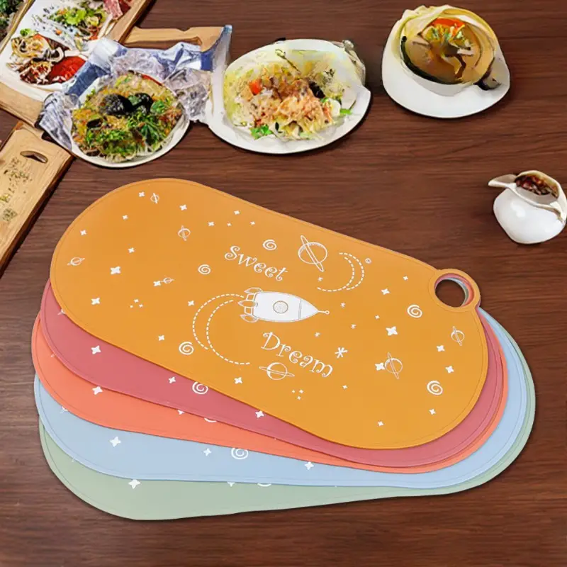 Silicone Placemats Waterproof Baking Mat Kitchen Table Mat Heat Resistant  Washable Non Slip Insulation Place Table Mat Dinner Mat 