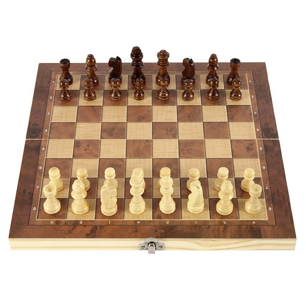 Conjunto de xadrez padrão para presente com tabuleiro de xadrez de