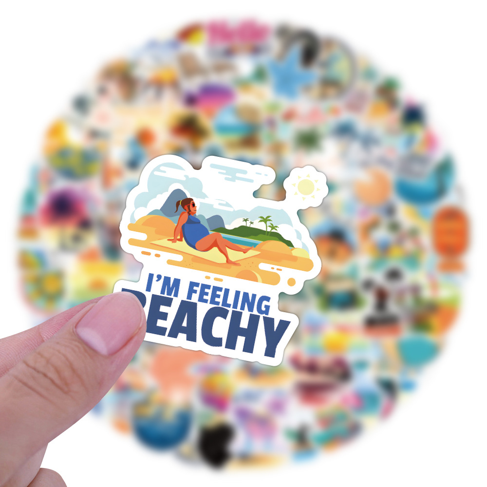 Beach Summer Travel Aesthetics Stickers Pack Funny Vinyl - Temu