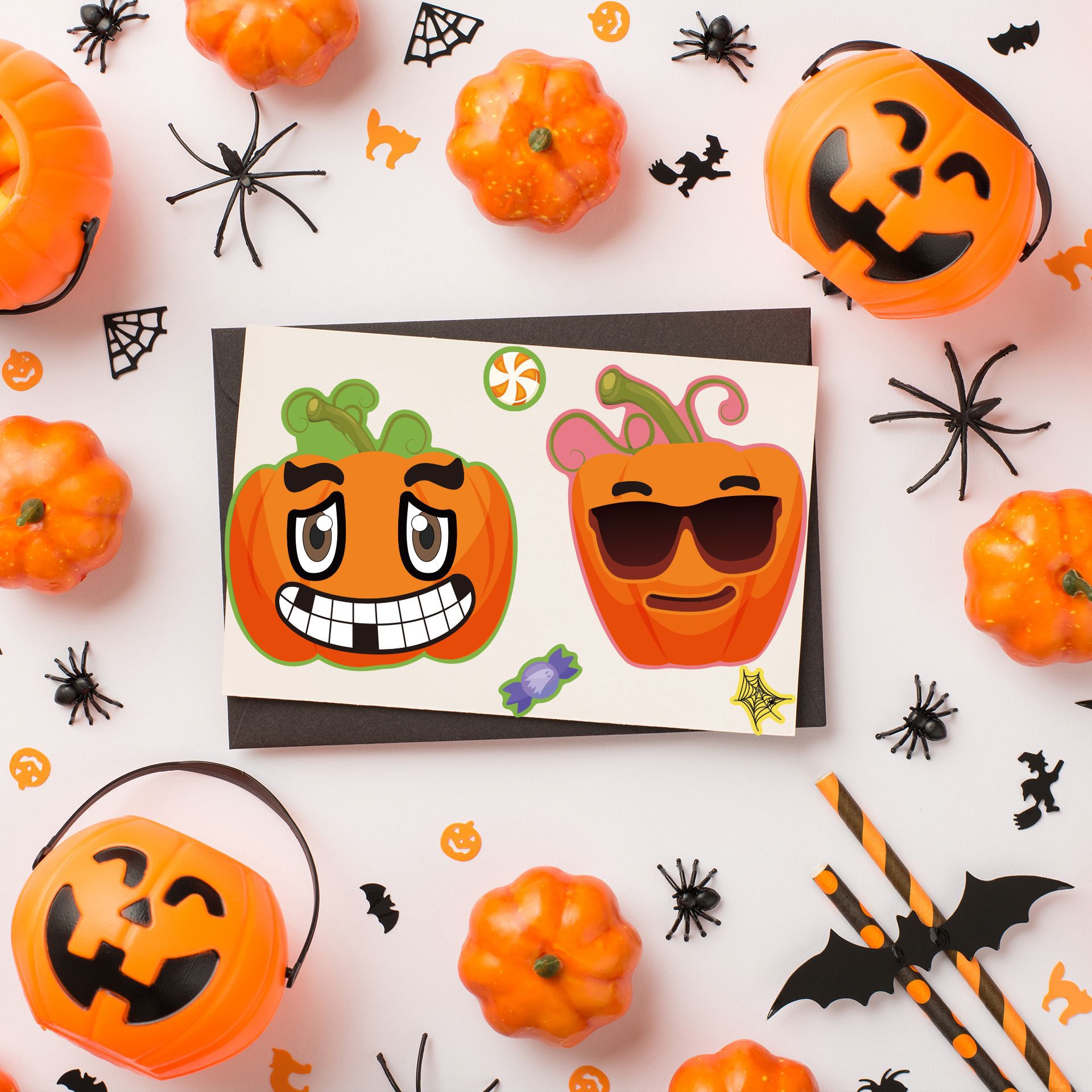 Autocollant de puzzle d'Halloween pour enfants, faire un visage