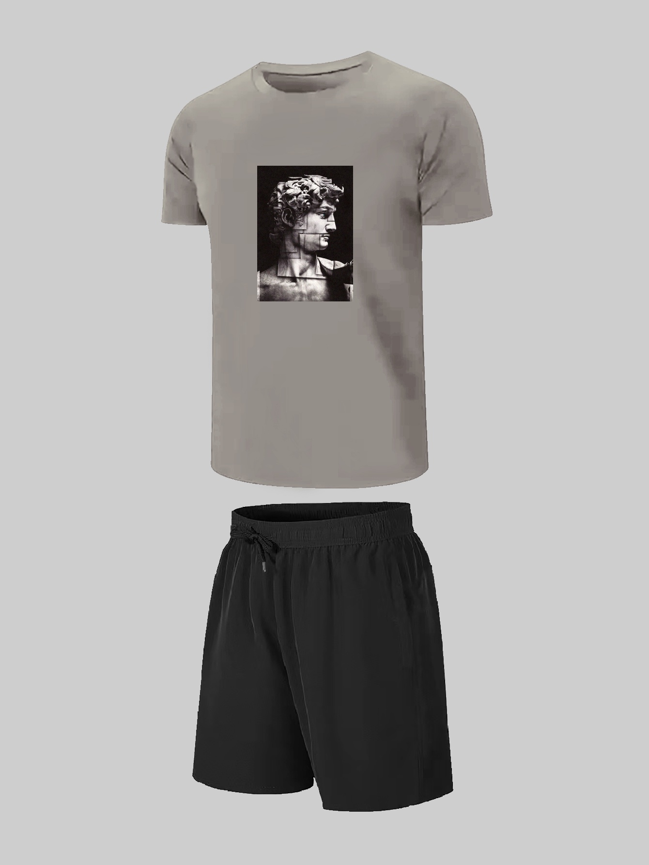 Men's Plus Size slaince Graphic Print T shirt Shorts Set - Temu