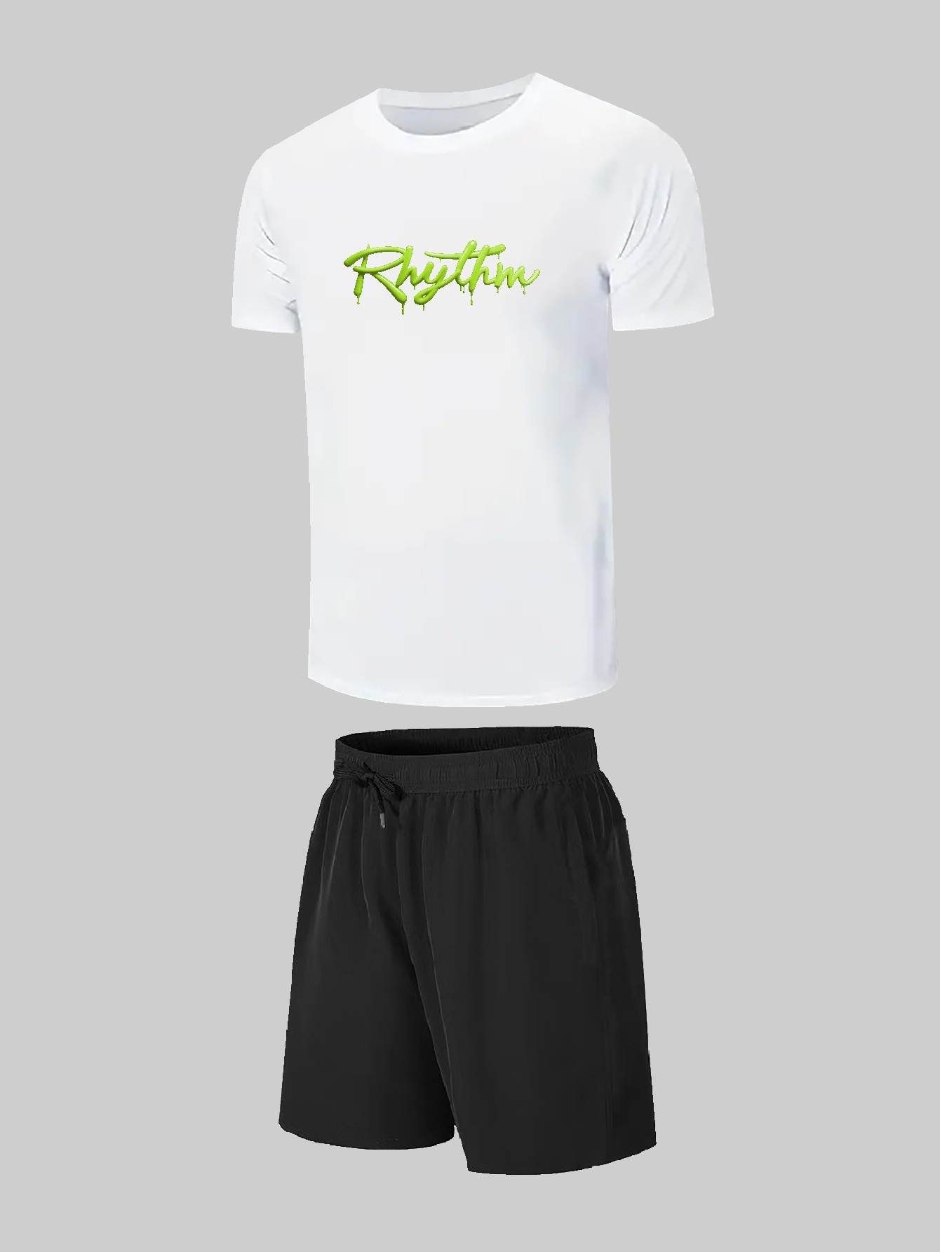 Men's Plus Size rhythm Graphic Print T shirt Shorts Set - Temu