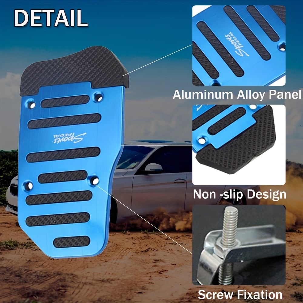Universal Aluminum APC Non-Slip Car Foot Pedals Pad Covers Manual