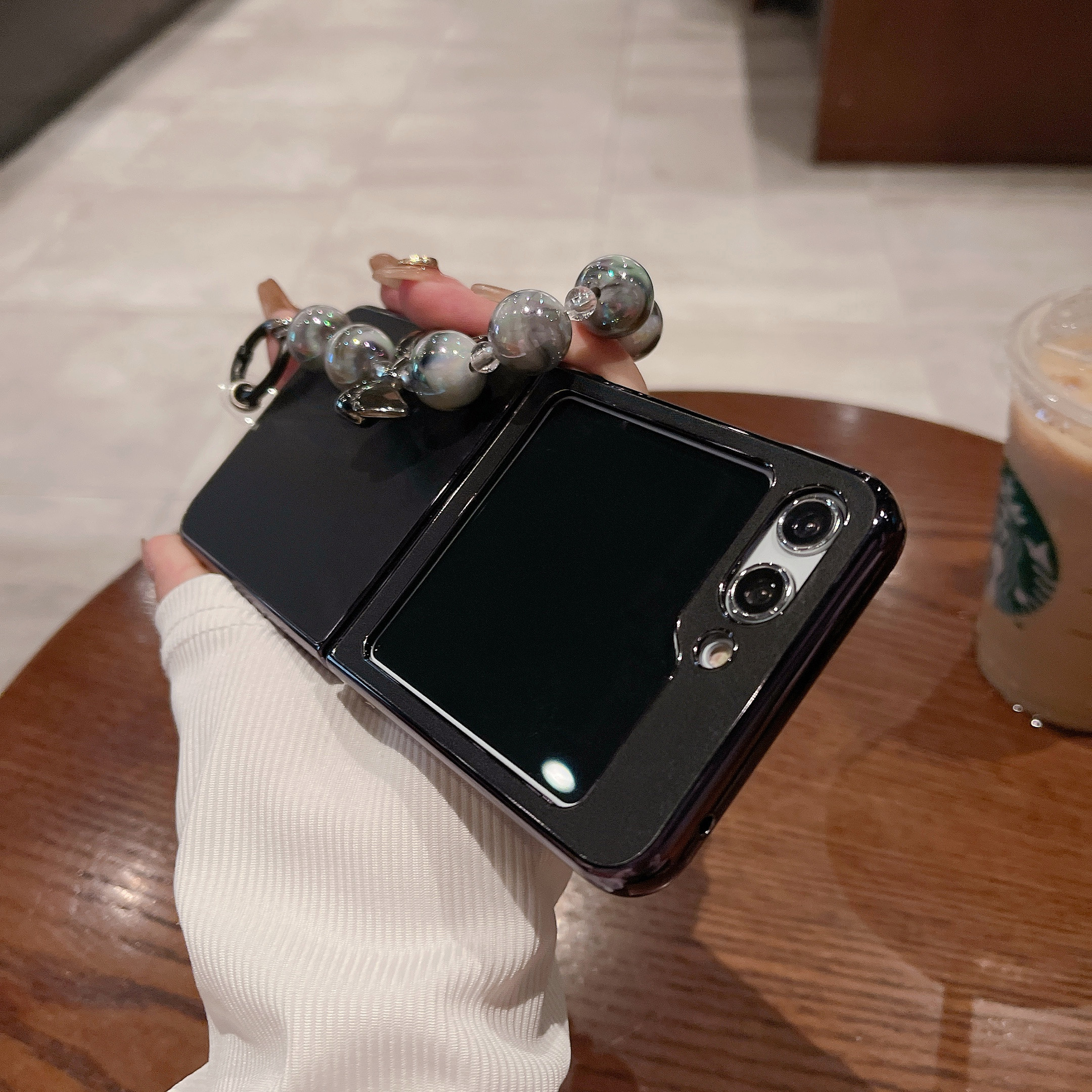 Leather Case Compatible Samsung Z Flip 3 With Ring Holder & Magnetic Hinge,  Plating Z Flip 3 Case Kickstand