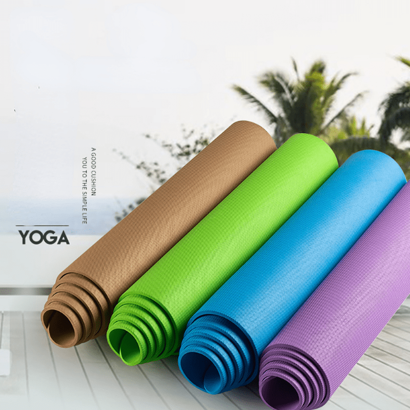 Esterilla Yoga Deportiva Tpe Suave 6mm Línea Guía Asana - Temu