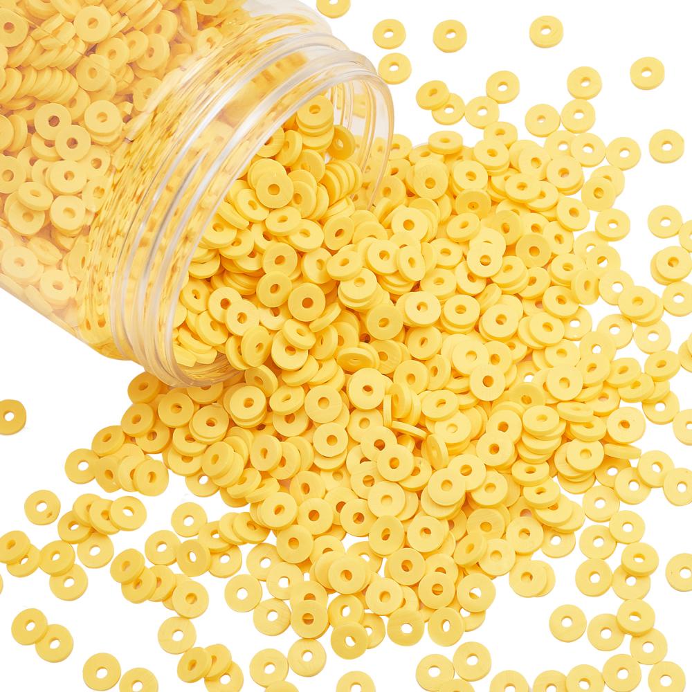 4000 Pcs Yellow Clay Beads for Bracelets Making, Polymer Spacer