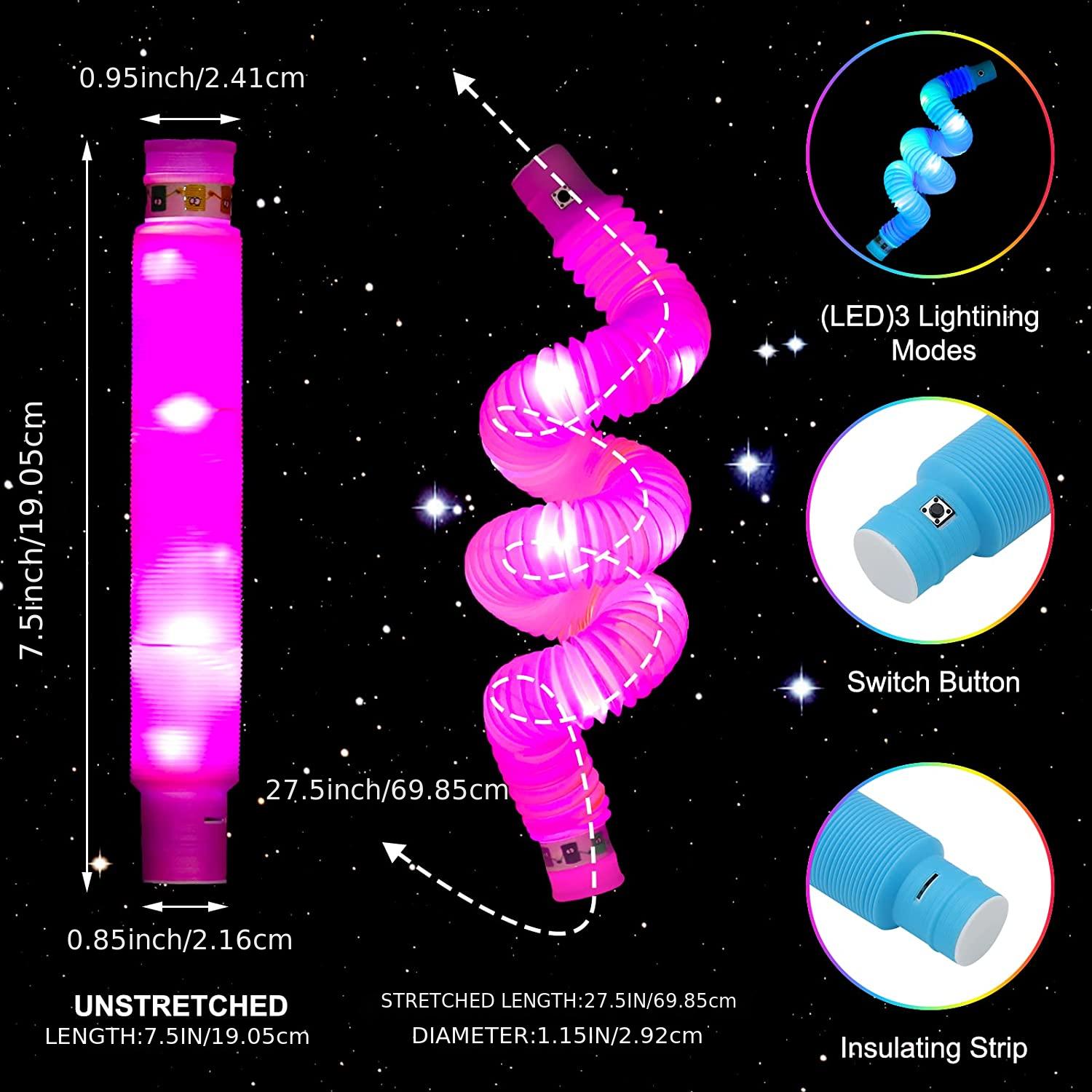 Euroxanty Pack De 12 Varitas Luminosas, Juguetes Sensoriales, Herramientas Elásticas Para Aliviar El Estrés, Tubos Extensibles, Antiestrés, Tubo Elástico Luminoso con Ofertas en Carrefour