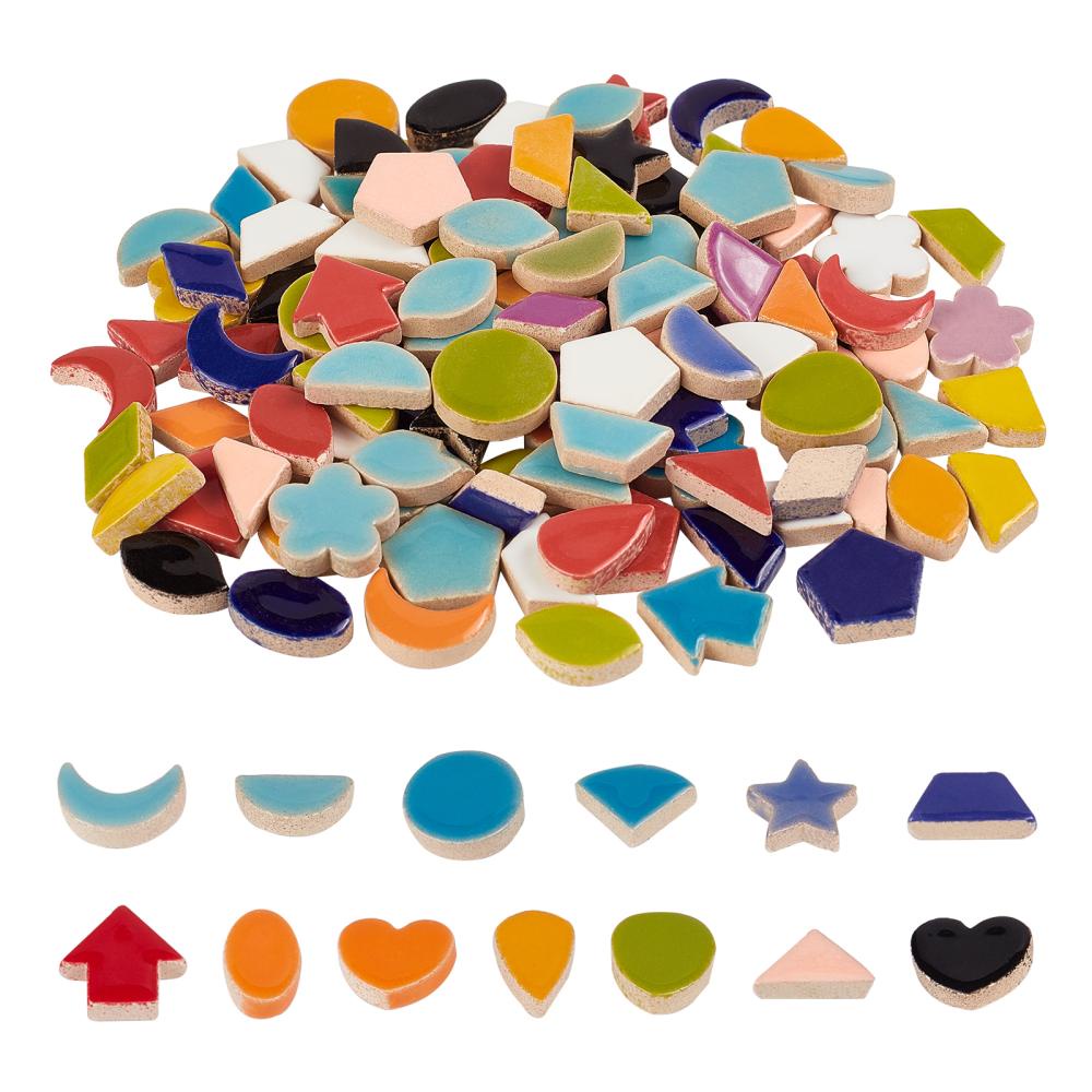 800 Pieces Mixed Shapes Mosaic Tiles for Crafts Bulk Ceramic
