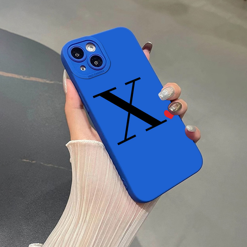 Red Heart & Letter X Graphic Luxury Phone Case For Iphone 11 14 13