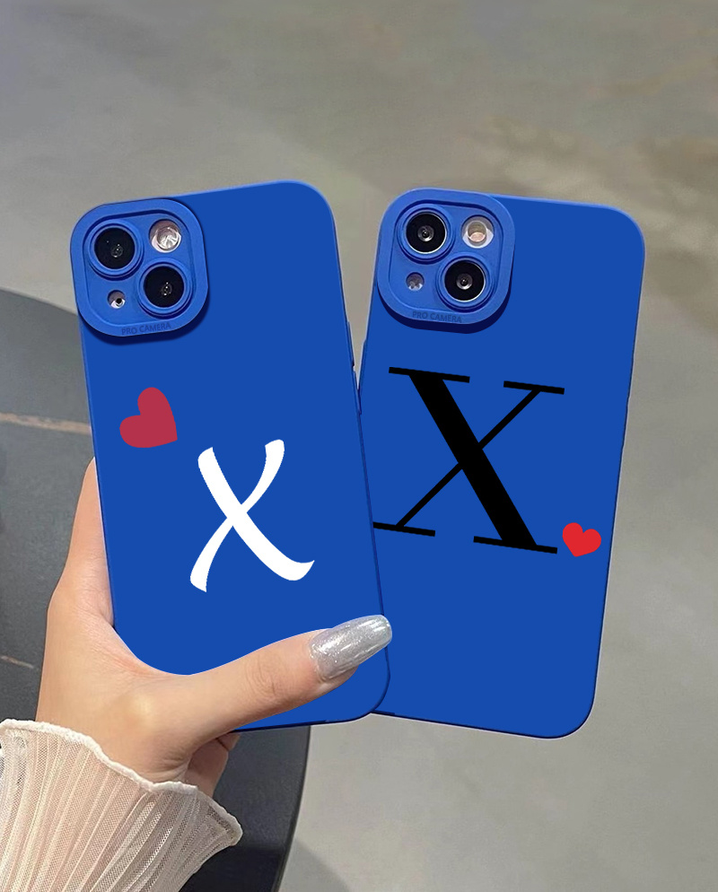 Red Heart & Letter X Graphic Luxury Phone Case For Iphone 11 14 13