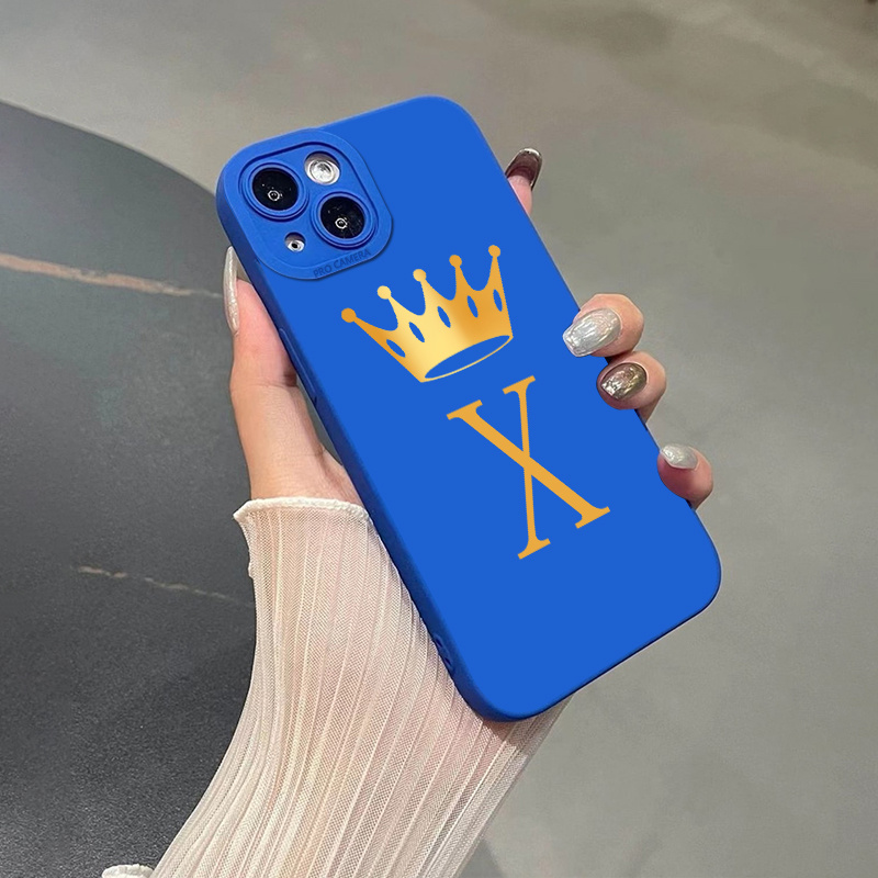 2pcs Silicone Phone Case Contrast Letter X Phone Case For Iphone