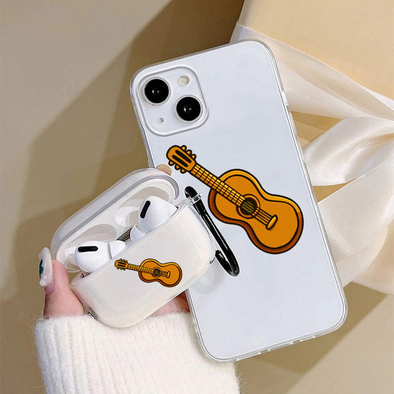 Earphone Case Pro Phone Case Brown Violin Graphic Temu