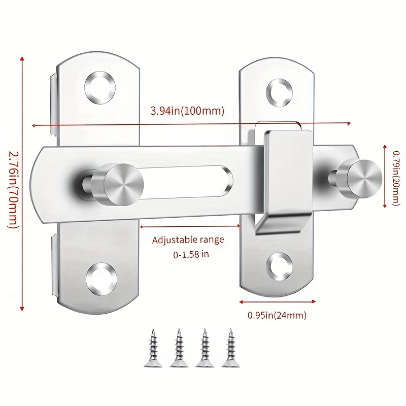 Matte Black/silvery Stainless Steel Barn Door Latches Bi - Temu