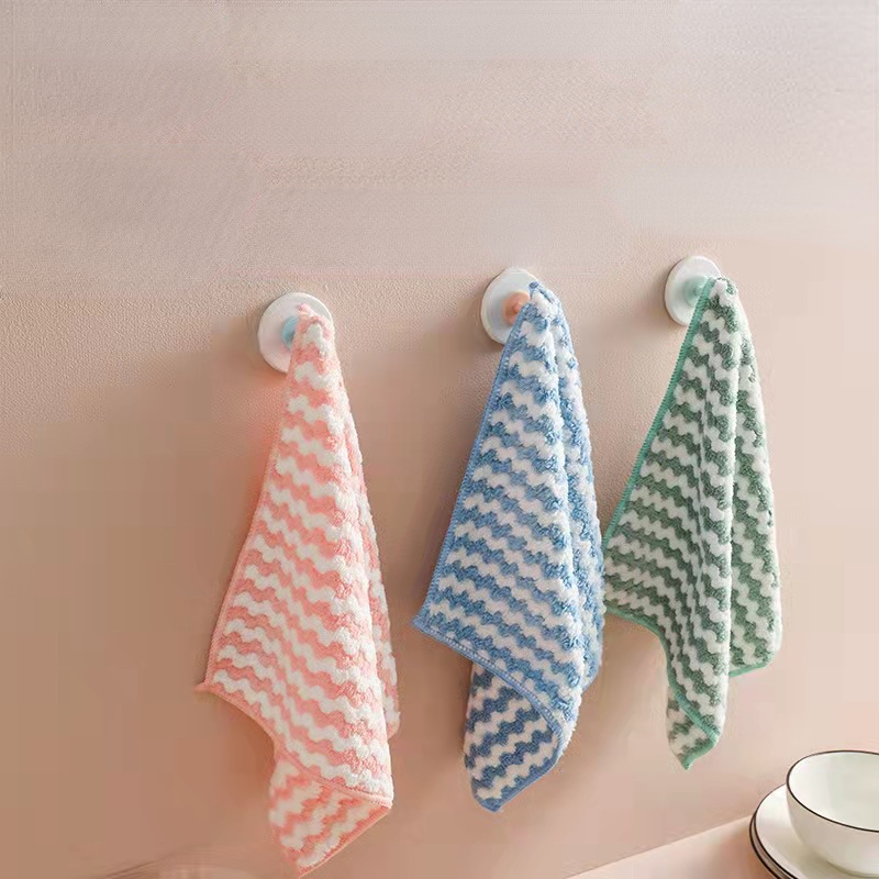 10pcs Coral Fleece Dishcloth, Water Absorbent, Oil Resistant And  Non-shedding Cleaning Cloth