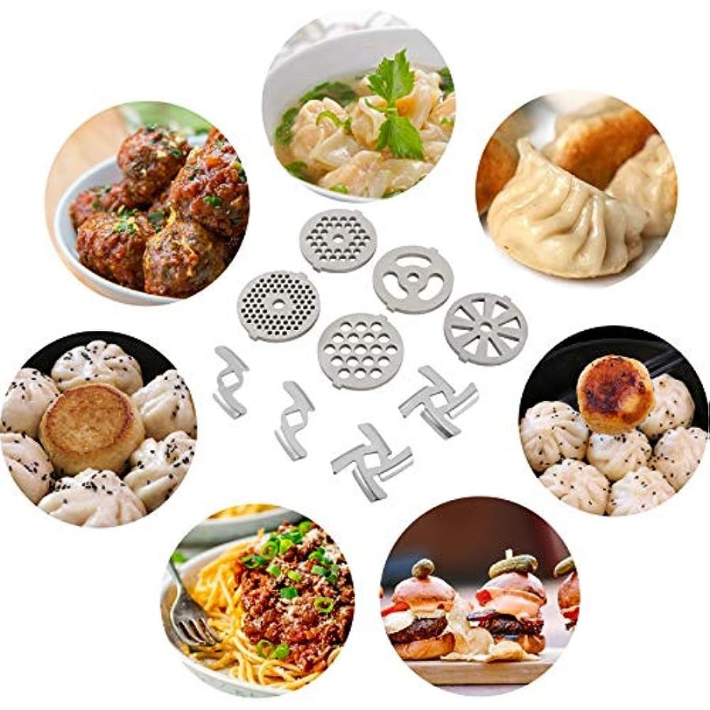  9 Pieces Meat Grinder Blades/Plate Discs Stainless Steel Food Grinder  Accessories for Size 5 Stand Mixer and Meat Grinder: Home & Kitchen