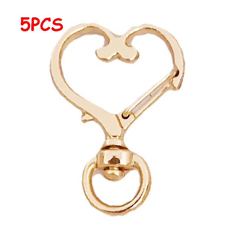 5pcs/10pcs, Heart-Shaped Snap Hook, Cute Key Chain Key Ring, Jewelry Supplies,Temu