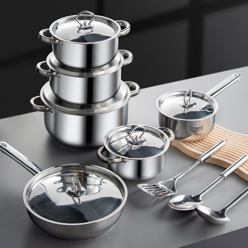 Stainless Steel Kitchen Cookware Set, Cooking Pots And Pans Set