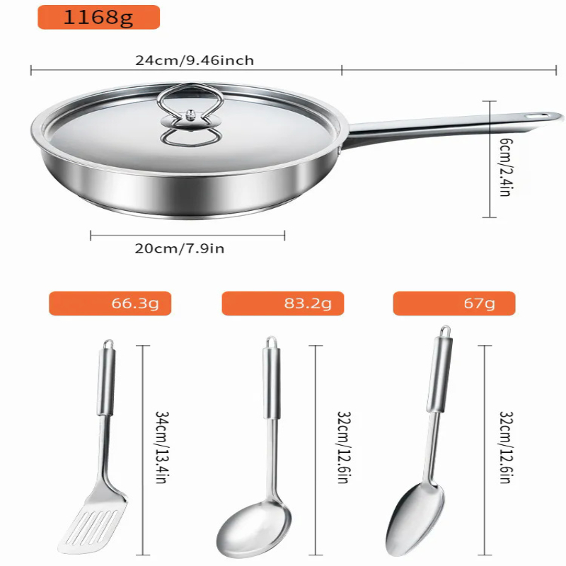 Stainless Steel Cooking Pot, Nonstick Frying Pan, Multipurpose Large  Capacity Pot With Lid, Stainless Steel Sauce Pan, Pan Suitable For Outdoor  Camping And Home Use, Kitchen Supplies - Temu