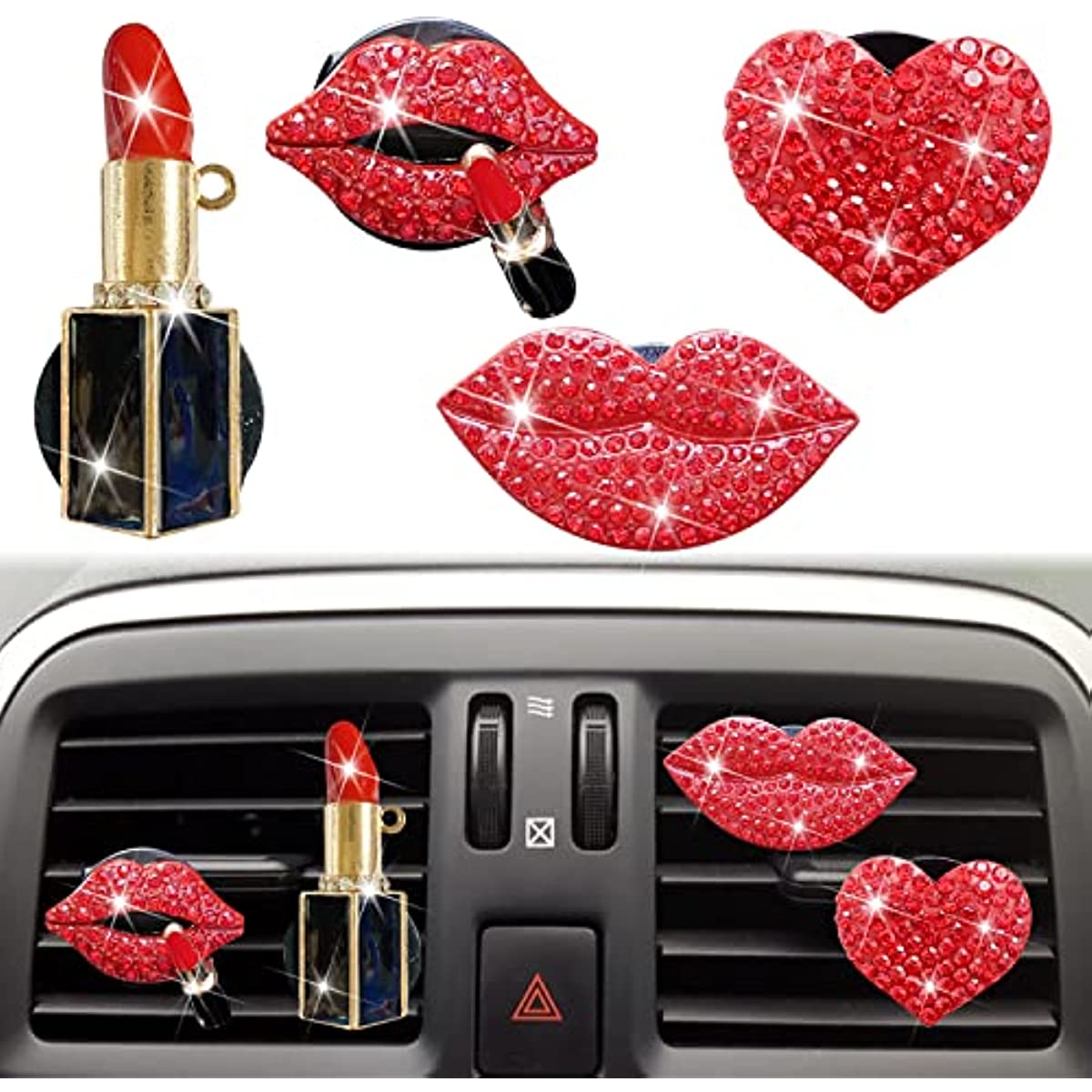 4 Stück Glitzernde Rote Lippen Sexy Lippen Kuss Herzform - Temu