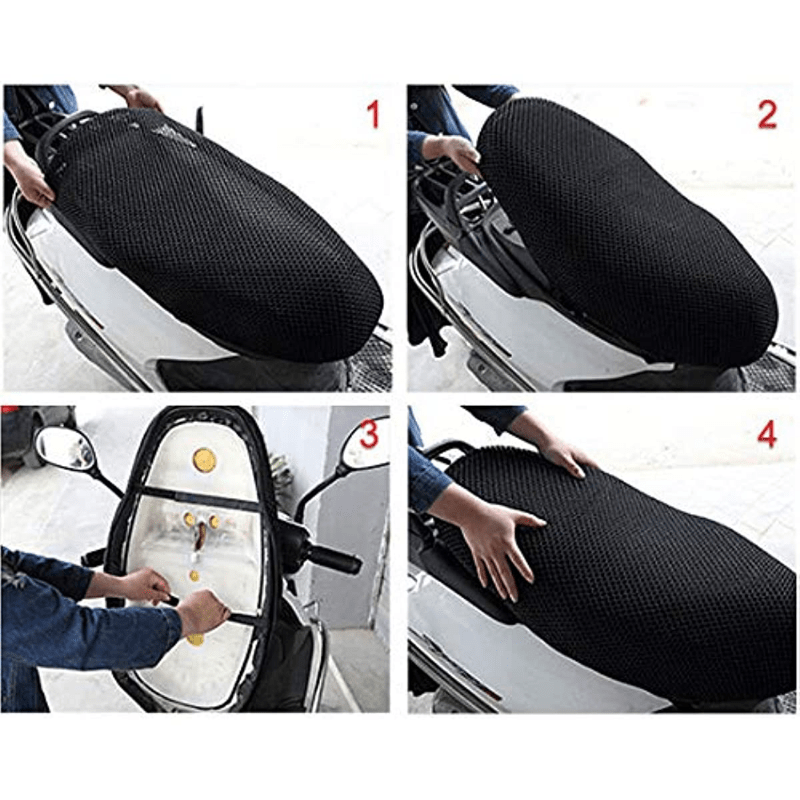 Motorcycle Electric Bike Cushion Seat Cover 3d Mesh - Temu
