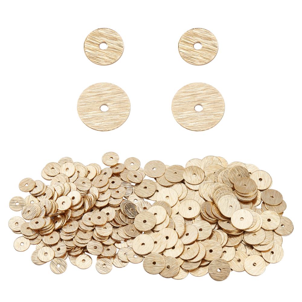 300pcs Rondelle Spacer Beads 6 Color 6mm Flat Round Brass Heishi Beads Coin  Disc Spacers Loose Beads Jewelry Metal Spacers for Bracelet Necklace Jewelry  Making 