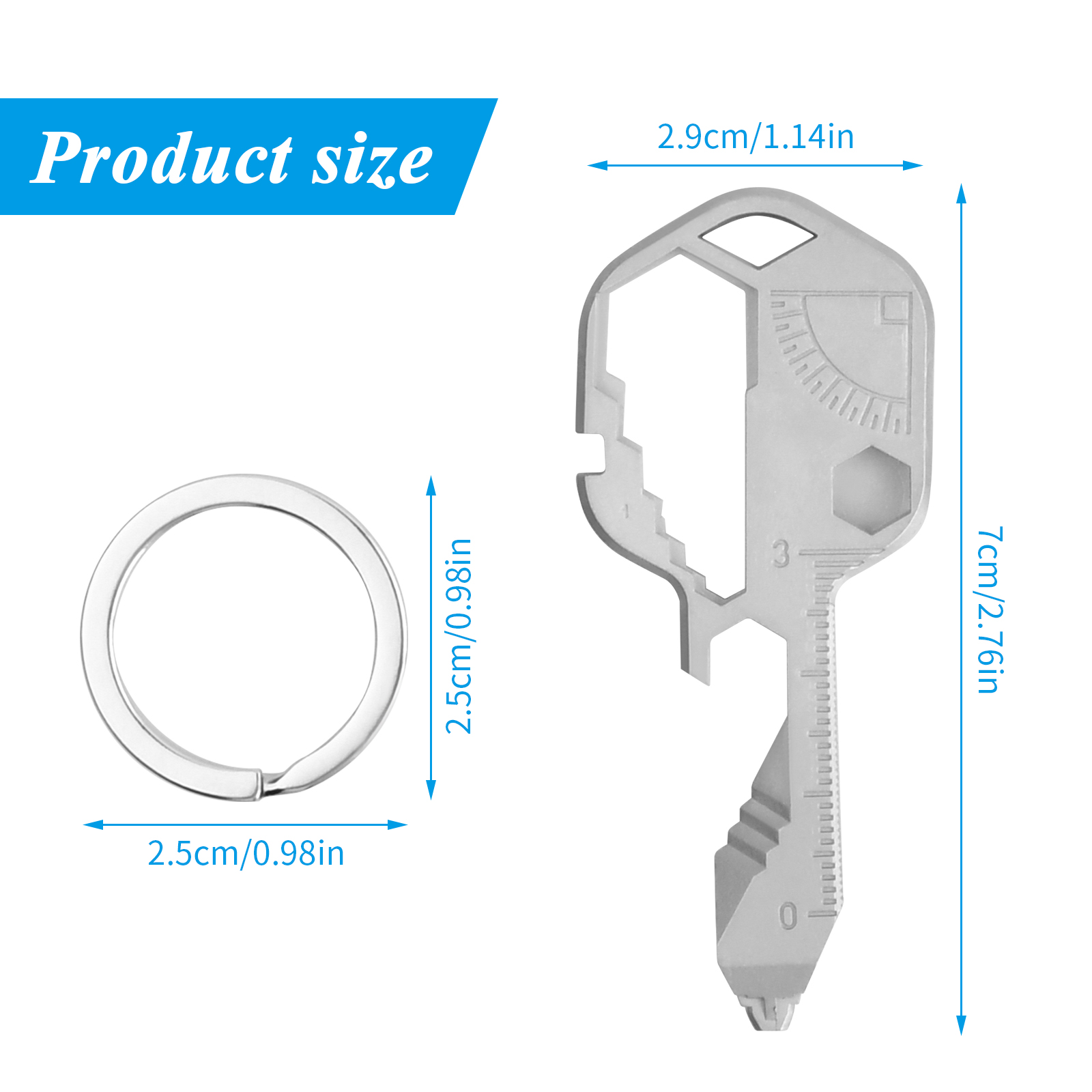 Famstar Llavero multiherramienta, paquete de 3 herramientas de bolsillo de  metal para hombres, portátil, sin óxido, herramientas multifunción Llave