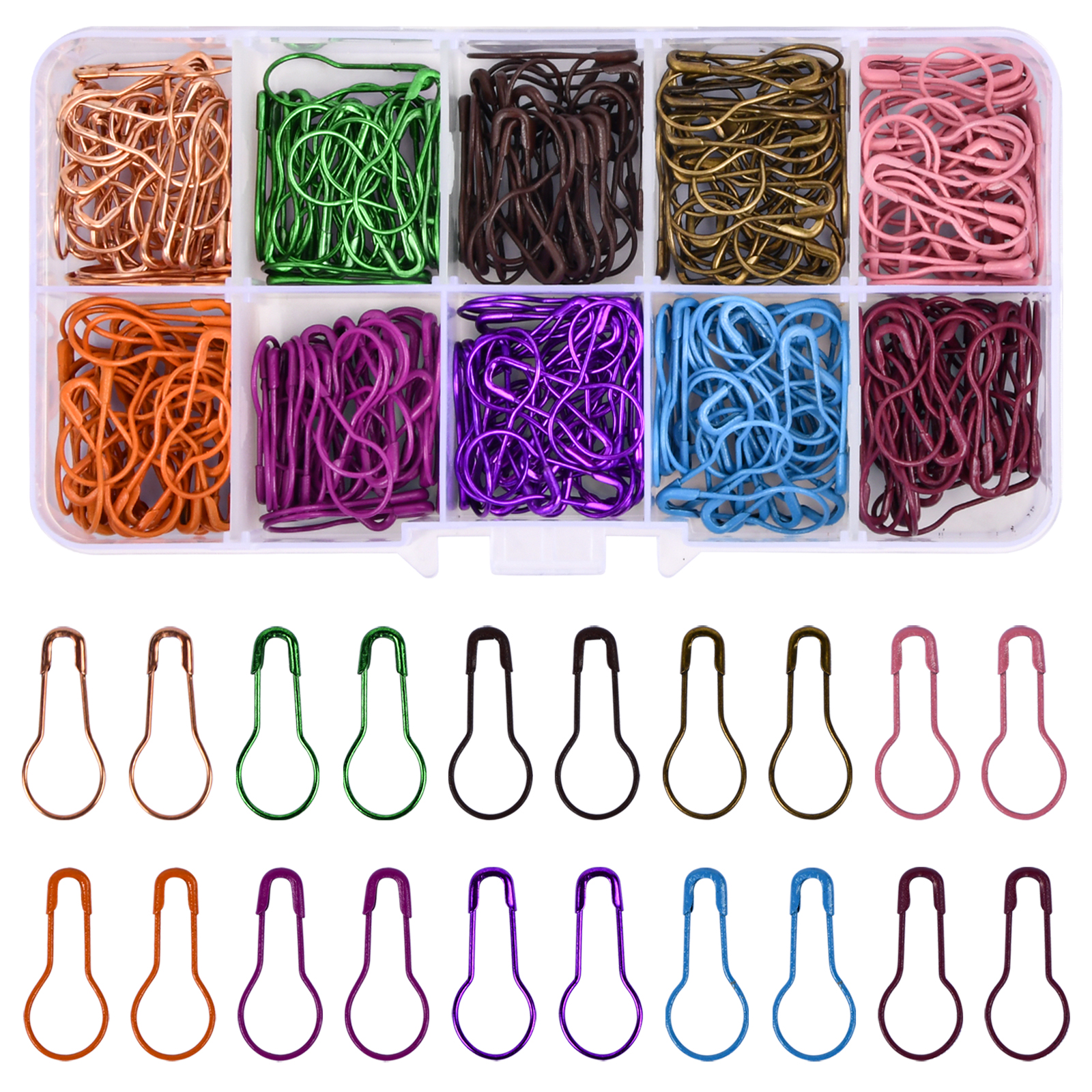 15 Colors Bulb Safety Pins Metal Gourd Safety Pins Small - Temu