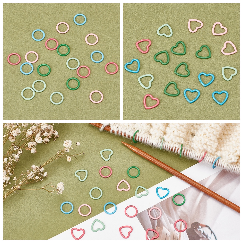 5 Colors Knitting Markers Rings Heart shaped Stitch Markers - Temu