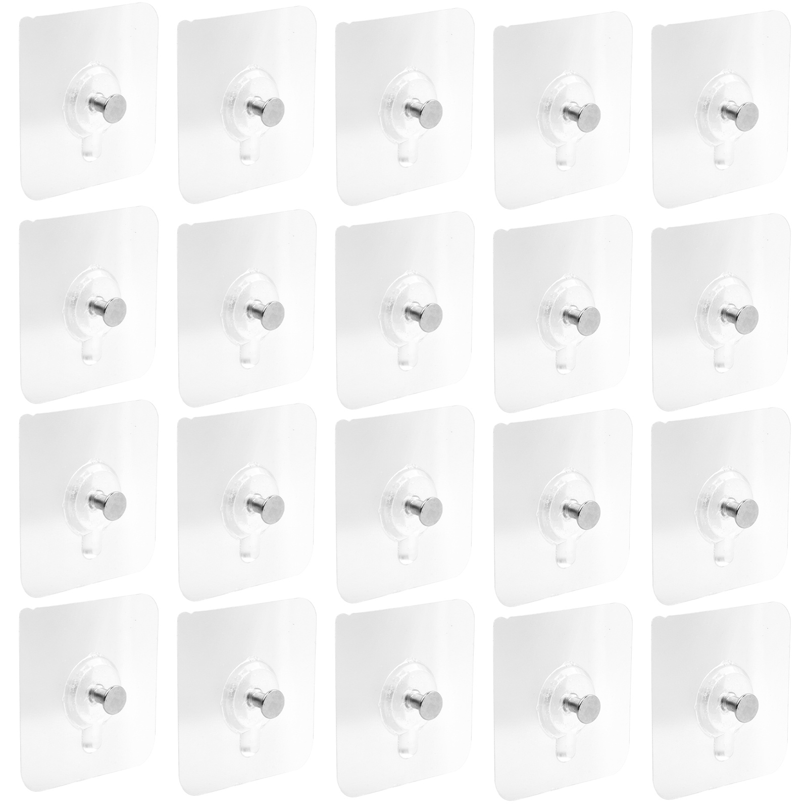 

20pcs Self Adhesive Wall Nail Hooks, Waterproof Transparent Hook Without Drilling, Wall Mounted Traceless Hanging Nail, For Photos, Picture Frames, Posters, Etc