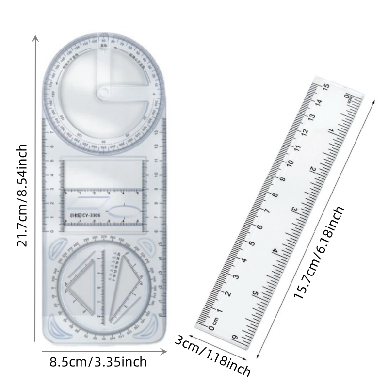 2X Multifunctional Geometric Ruler, Multifunctional Drawing Universal Ruler,  Geometric Drawing Template Measuring Tool on OnBuy