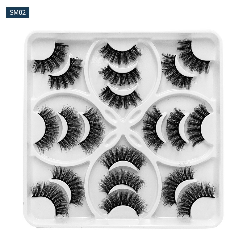 10 Pairs Natural 3D Fluffy False Eyelashes Thick Curling Easy Wear