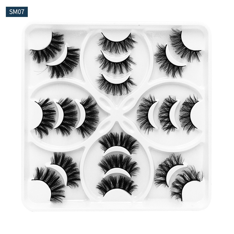 10 Pairs Natural 3D Fluffy False Eyelashes Thick Curling Easy Wear