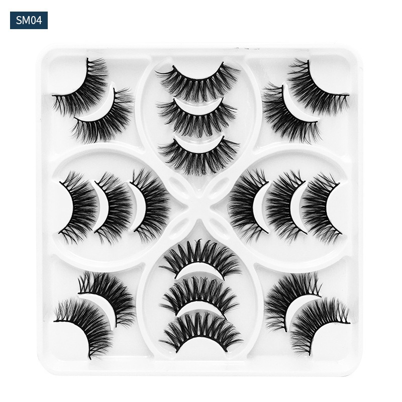 10 Pairs Natural 3D Fluffy False Eyelashes Thick Curling Easy Wear