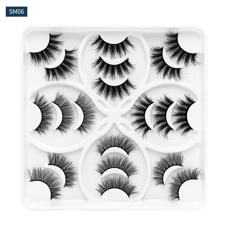 10 Pairs Natural 3D Fluffy False Eyelashes Thick Curling Easy Wear
