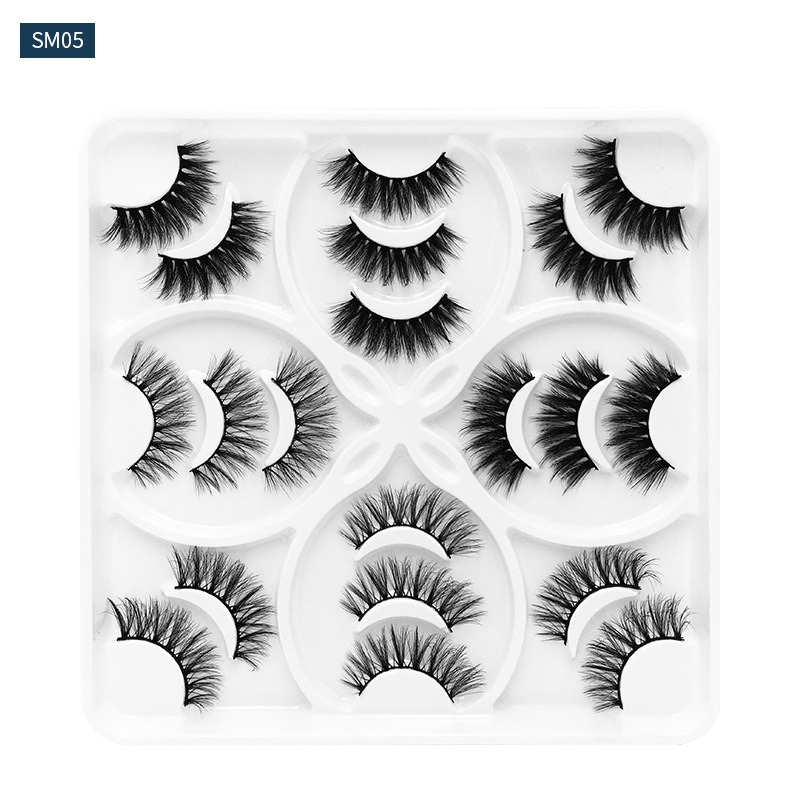 10 Pairs Natural 3D Fluffy False Eyelashes Thick Curling Easy Wear
