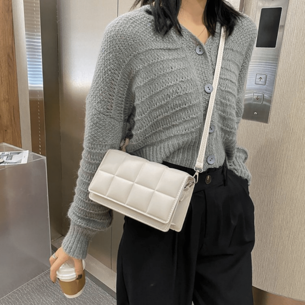 Women Bag Plaid Square Bag New Textured Mini Shoulder Messenger