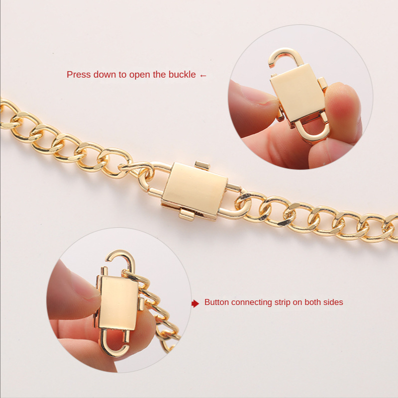 1pc Adjustable Metal Buckle Clip For Bag Chain Strap Double End