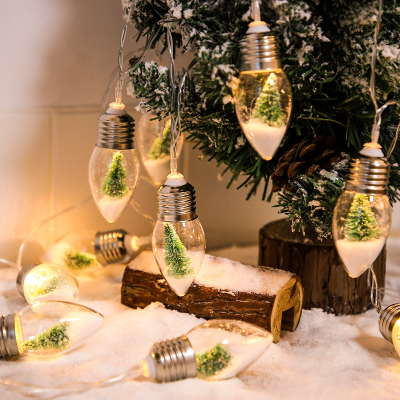 1pc (59.06inch)10 LED Camping Lantern String Lights, Mini Kerosene Lamp  Wedding Party Christmas Tree New Year Decorations, Halloween Decorations