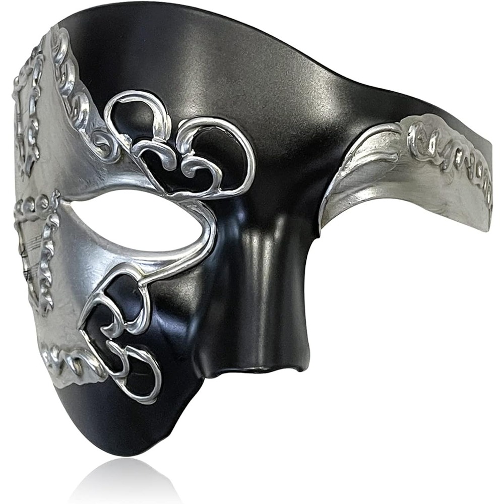 IncreDecor Máscara de mascarada para hombre, máscara de fantasma de la  ópera, con pajarita y bolsillo cuadrado, máscara veneciana para disfraz