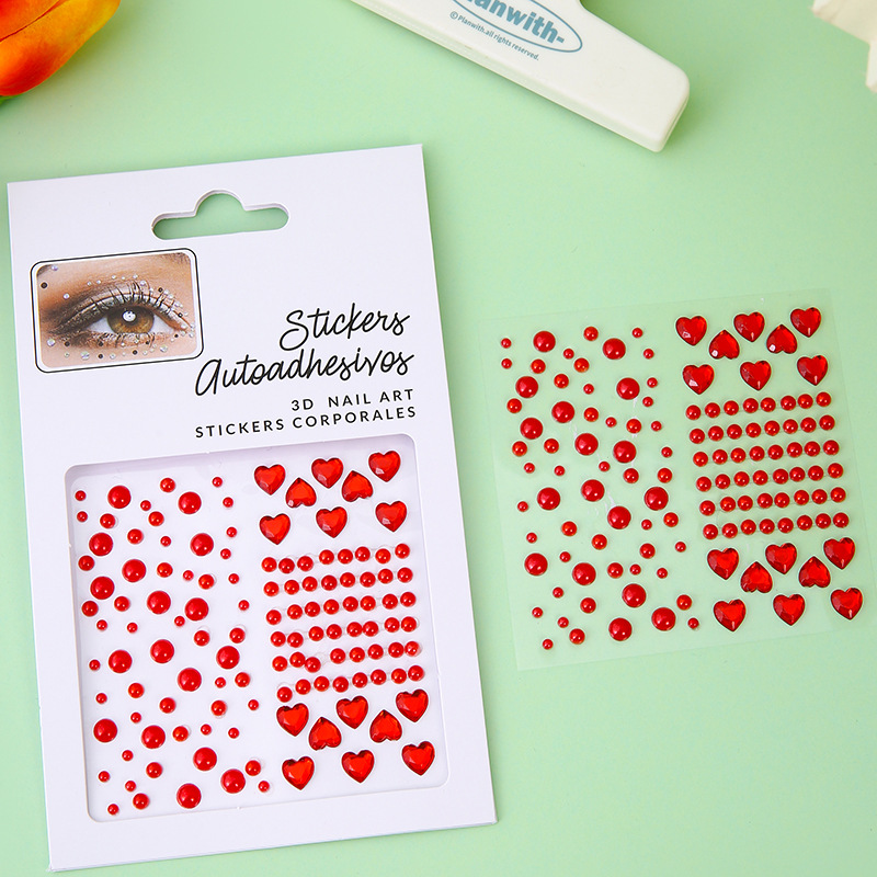 Facial Shiny Stickers Heart shaped Pearl Diy Self - Temu