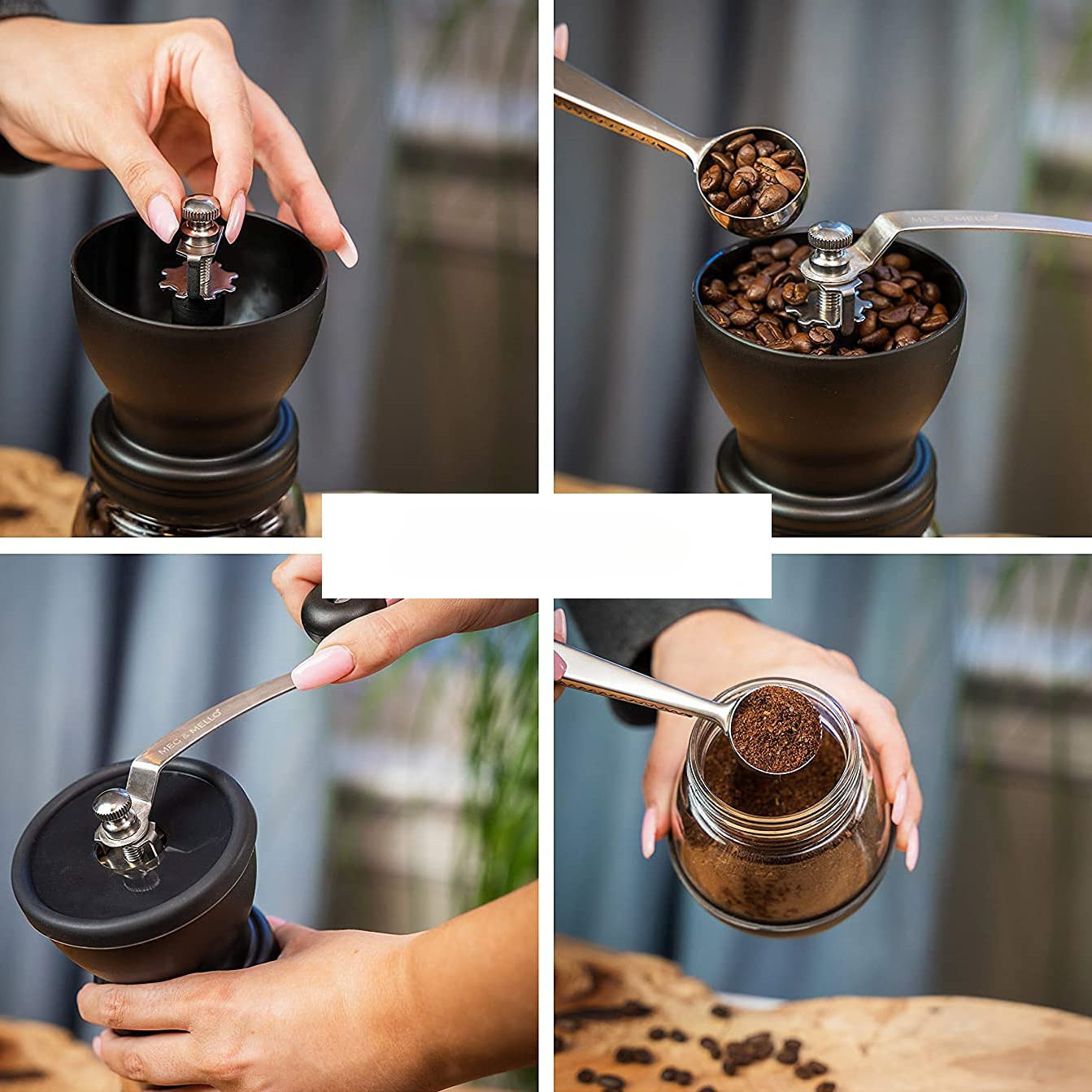Manual Coffee Grinder Vintage Coffee Grinder With Glass Jar - Temu