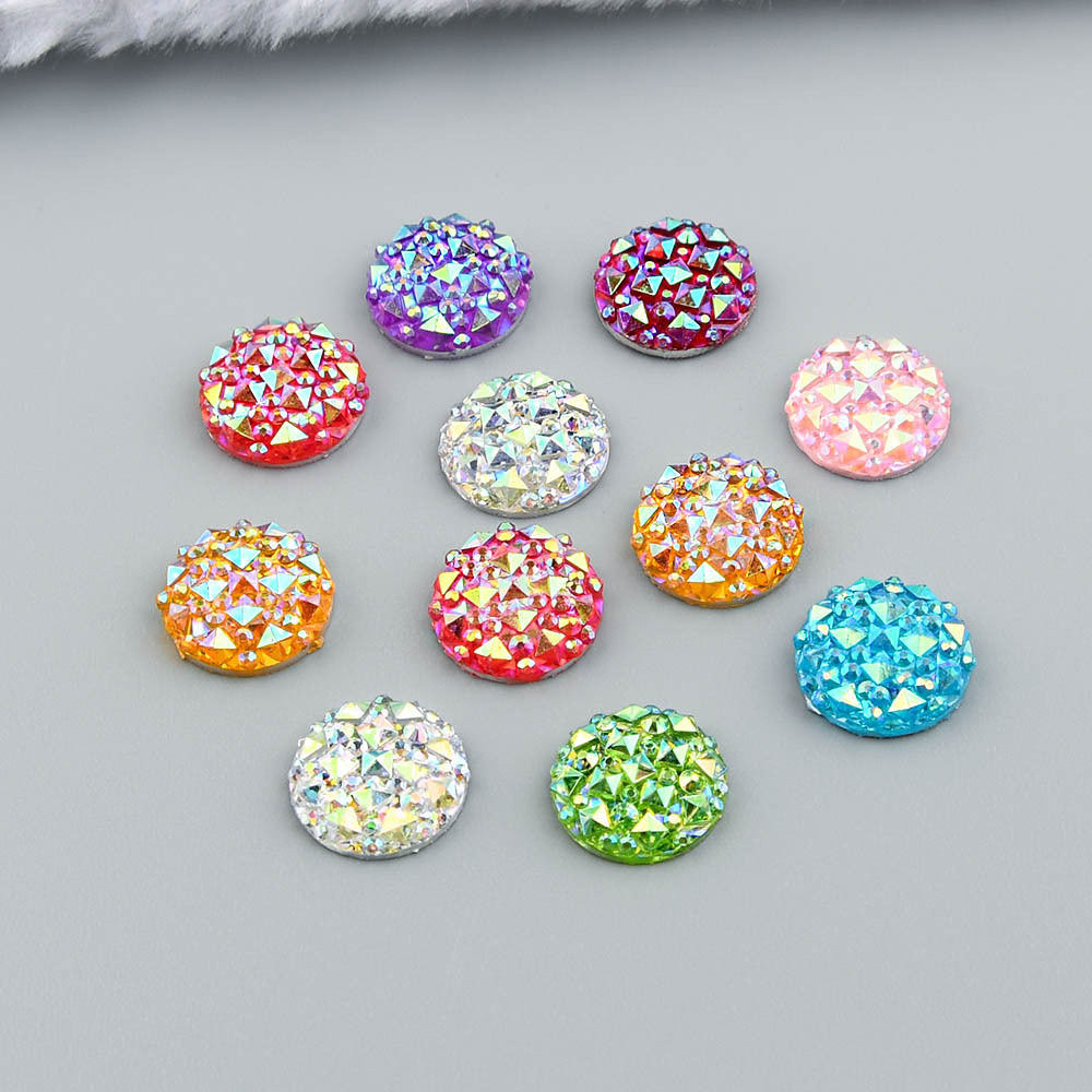 Resin Rhinestones Transparent Ab Flatback Round Rhinestones - Temu