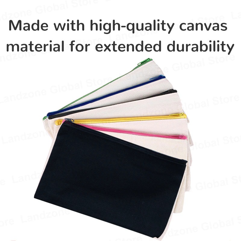 Canvas Zipper Bags Multifunctional Blank Diy Craft Pouches - Temu